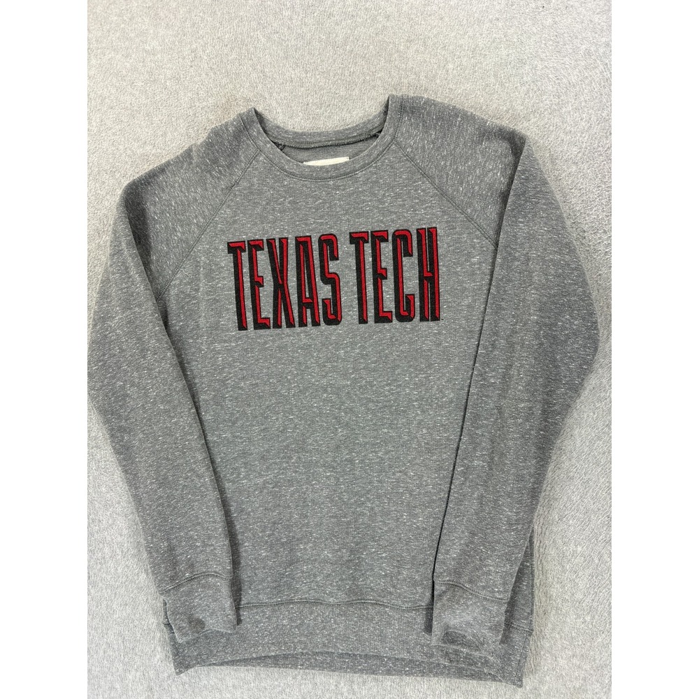 Texas Tech Red Raiders Screened Logo Campus Crew Sweatshirt (Women's Large) Gray